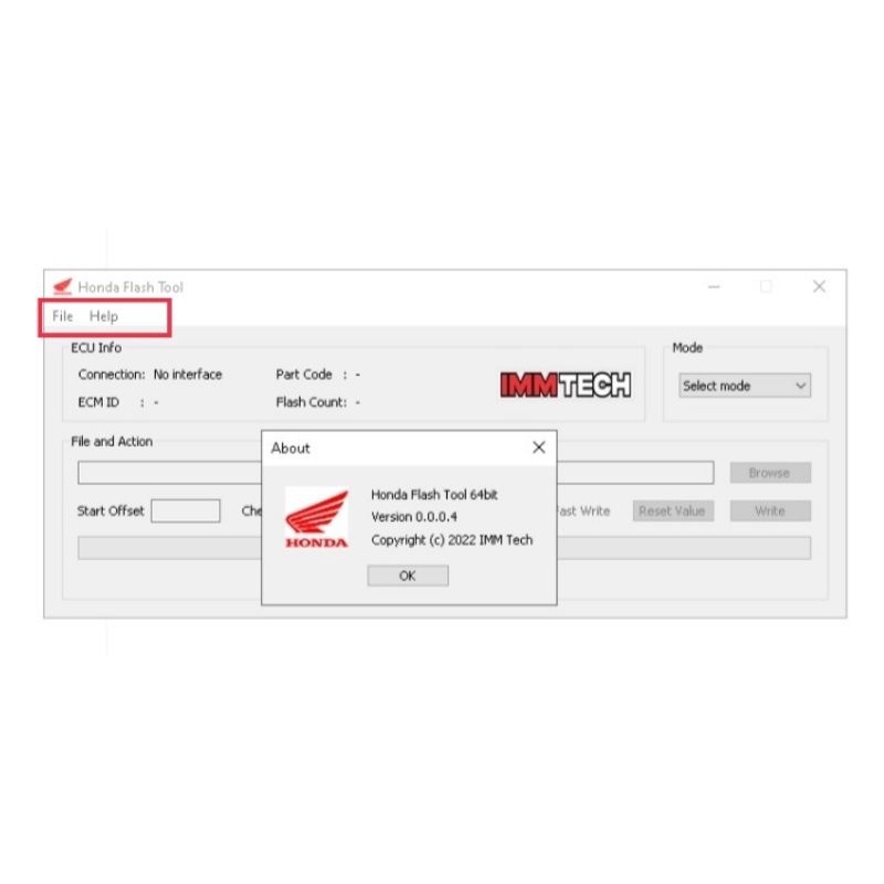 Software Remap ECU Honda Flashtool IMM Tech V.0.0.0.4  Original