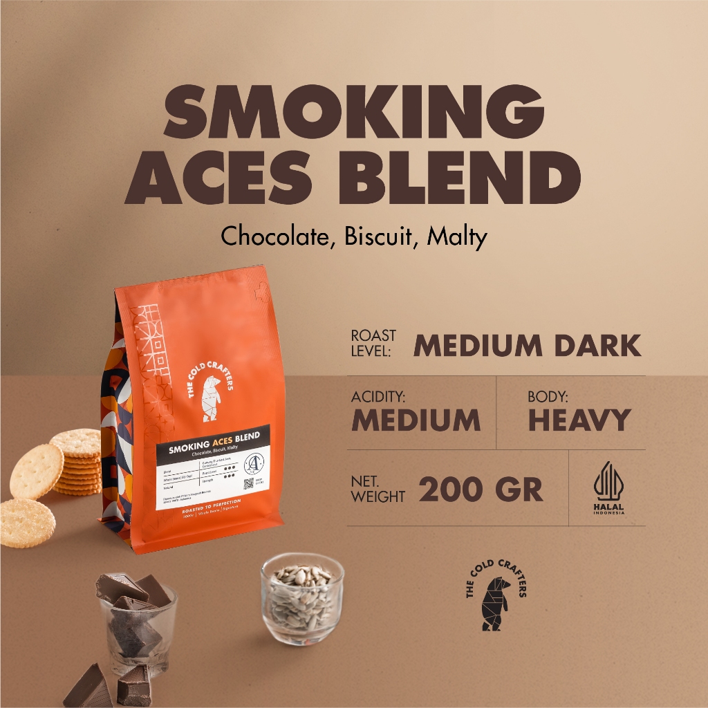 Smoking Aces Blend Arabika Arabica Robusta Biji Kopi Bubuk Espresso