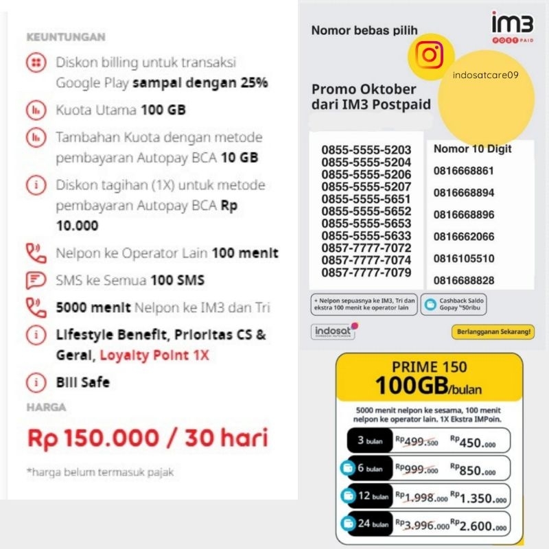 kartu kuota Indosat 100GB