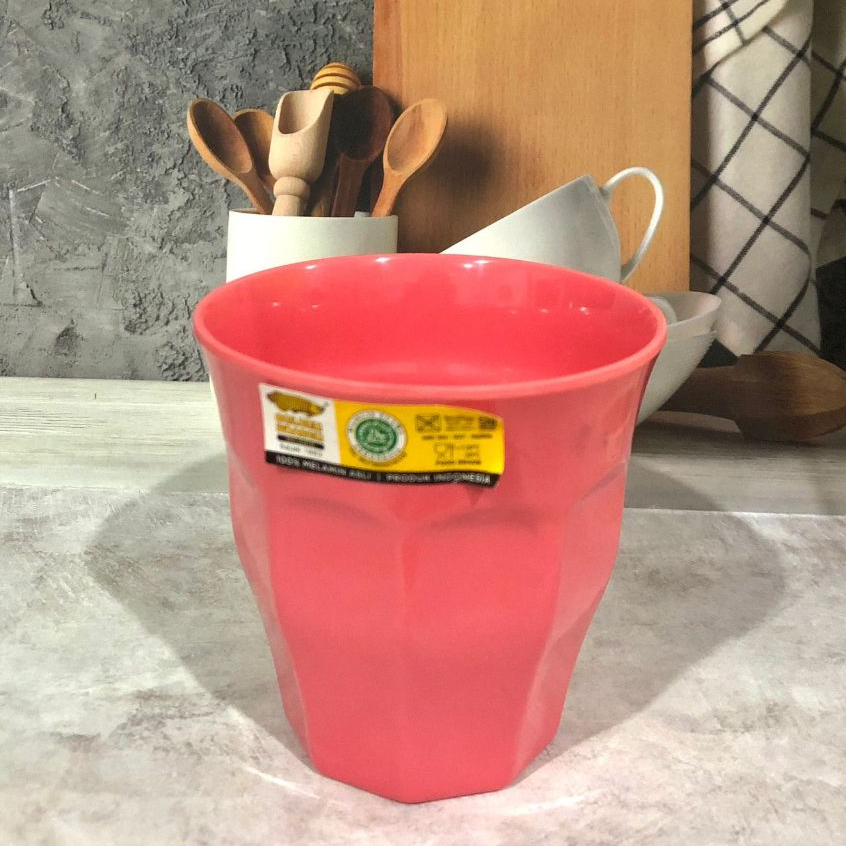 Gelas Minum B0501 Merah Muda / Pink Gelas Melamin Kapasitas 280 ml Golden Dragon
