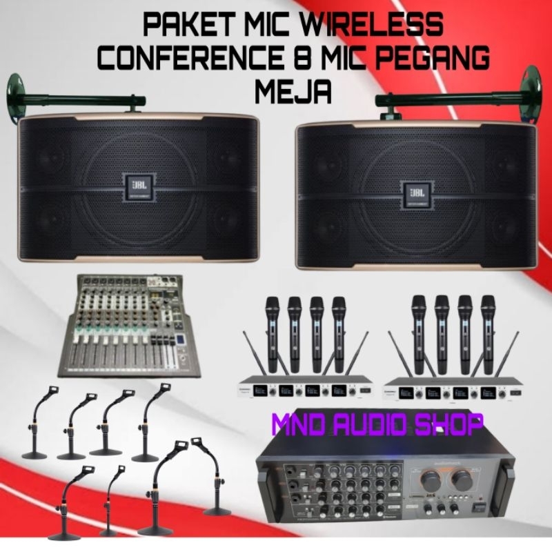 paket sound mic wireless conference 8 mic speaker JBL 10inch original