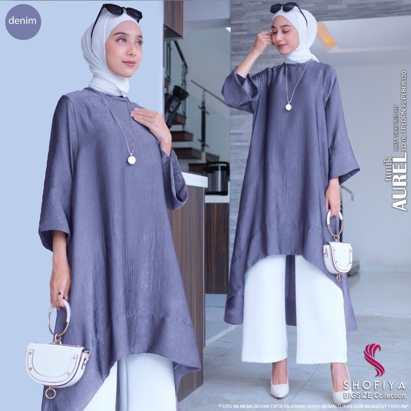 Aurel tunik long tunik silk atasan  jumbo