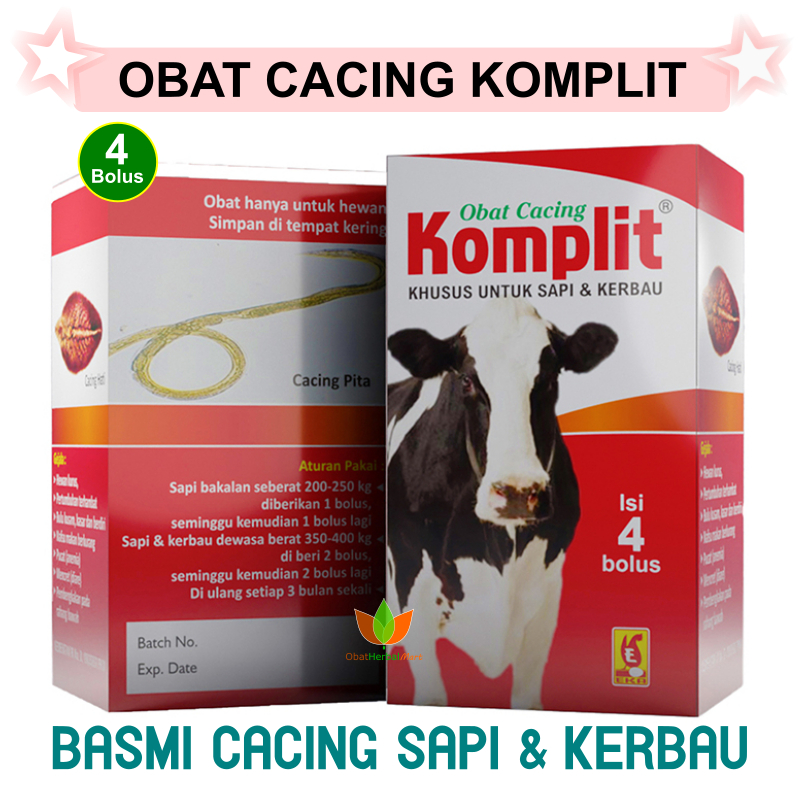4 BOLUS OBAT CACING SAPI KERBAU KOMPLIT EKA FARMA KHUSUS UNTUK HEWAN TERNAK