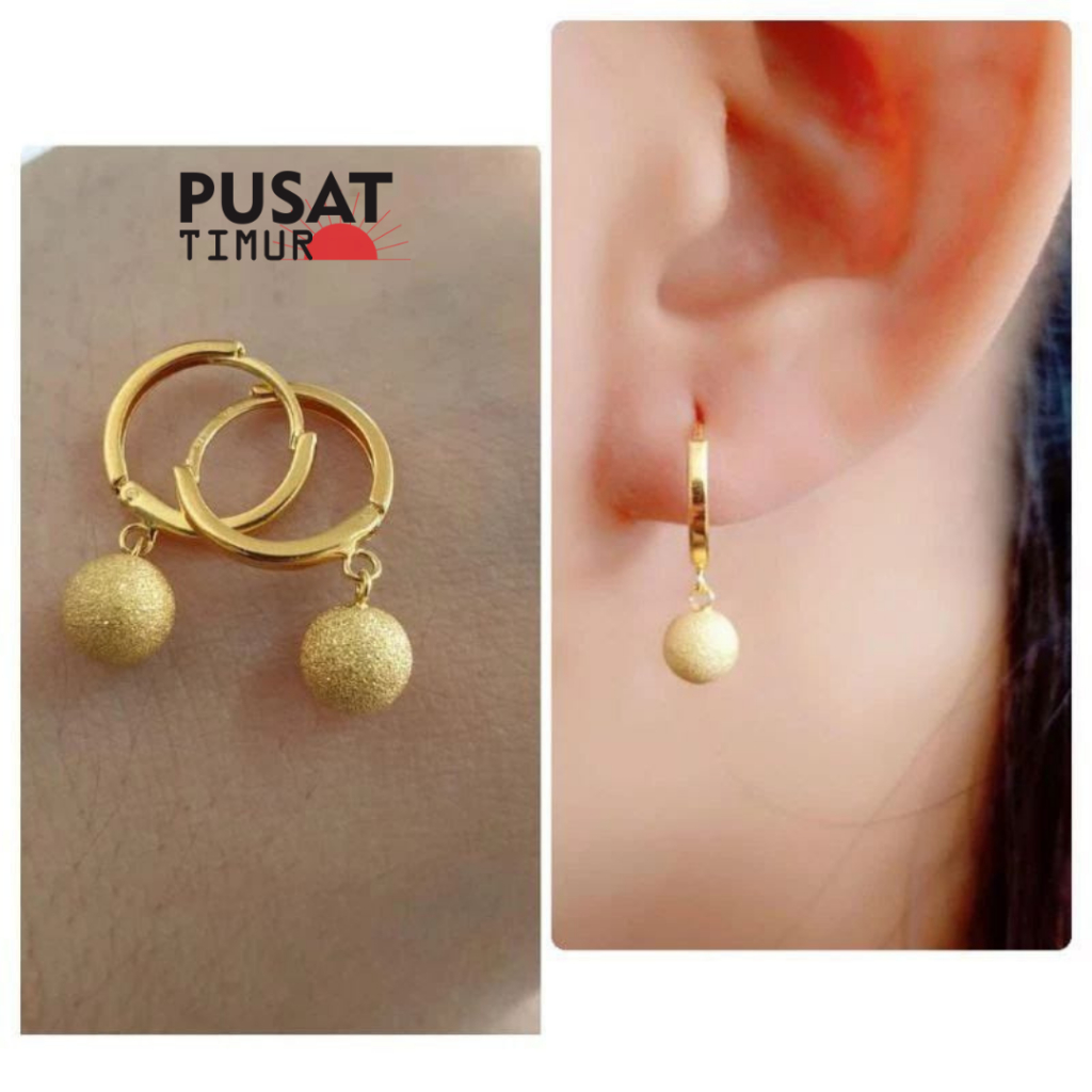 2 Pcs Anting Xuping Bola Lapis Emas Wanita I PUSAT TIMUR