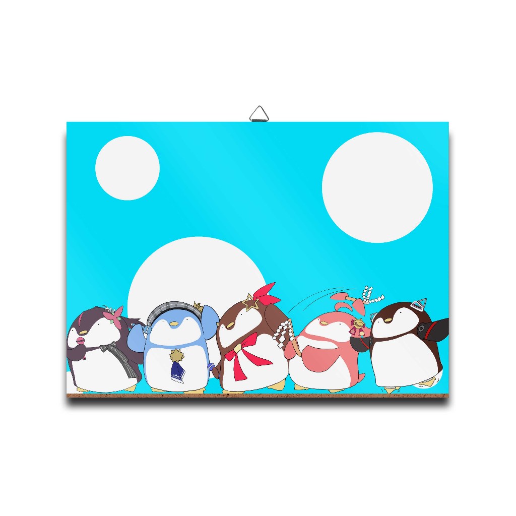 Poster dinding kayu anime vtuber HOLO JP PENGUIN DOLL GEN 0-HOLO JPmaterial MDF
