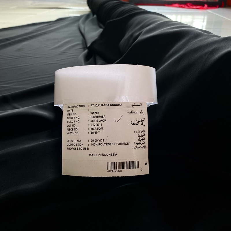 Kain hitam jetblack fursan premium