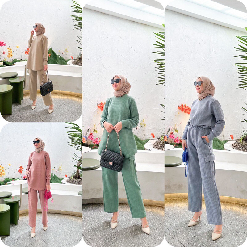 Sika Set / One Set / One Set Wanita / One Set kaos knit