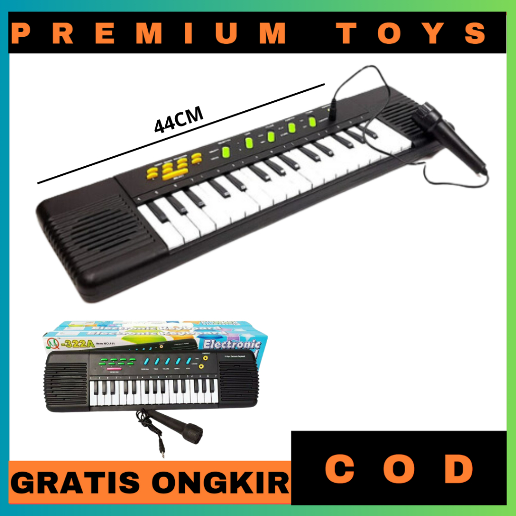 (PROMO COD)MQ-322A TERBARU MAINAN ANAK BAGUS PIANO ORGAN MILES KEYBOARD 32KEYS WITH MICROPHONE M332A