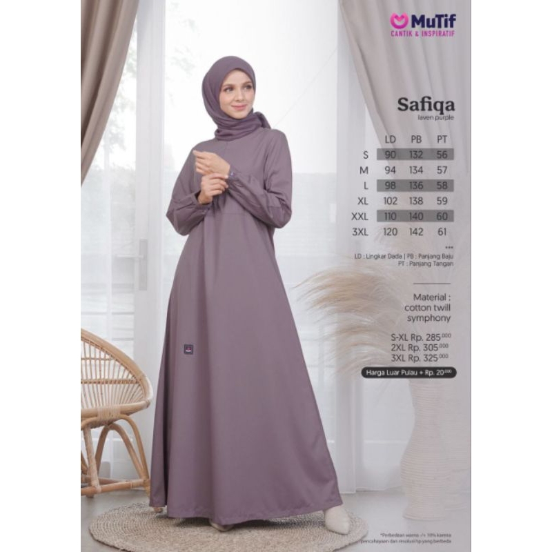 GAMIS MUTIF SAFIQA LAVEN PURPLE| ALMOST  MAUVE| OLIVE TERBARU 2023