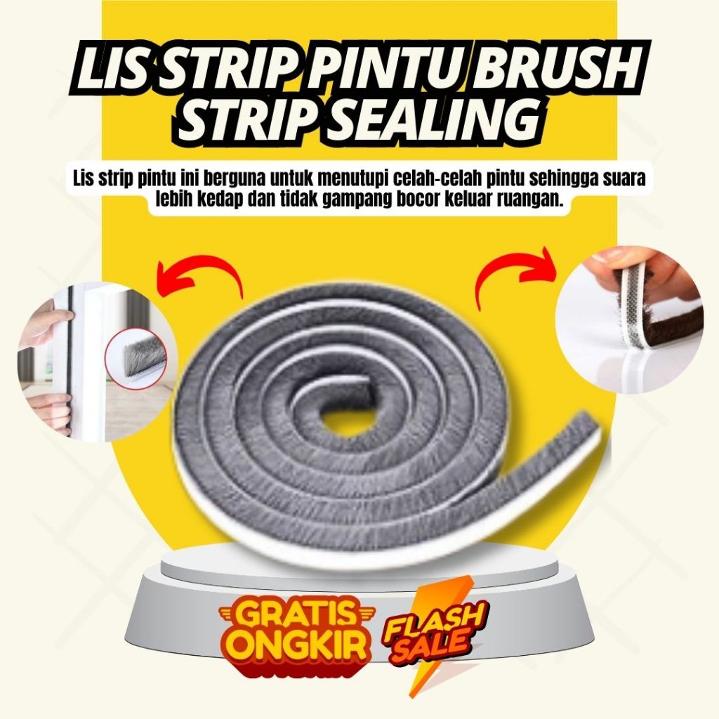 

Lis Strip Pintu Brush Strip Sealing 9 x 15 mm 10M - KK-061