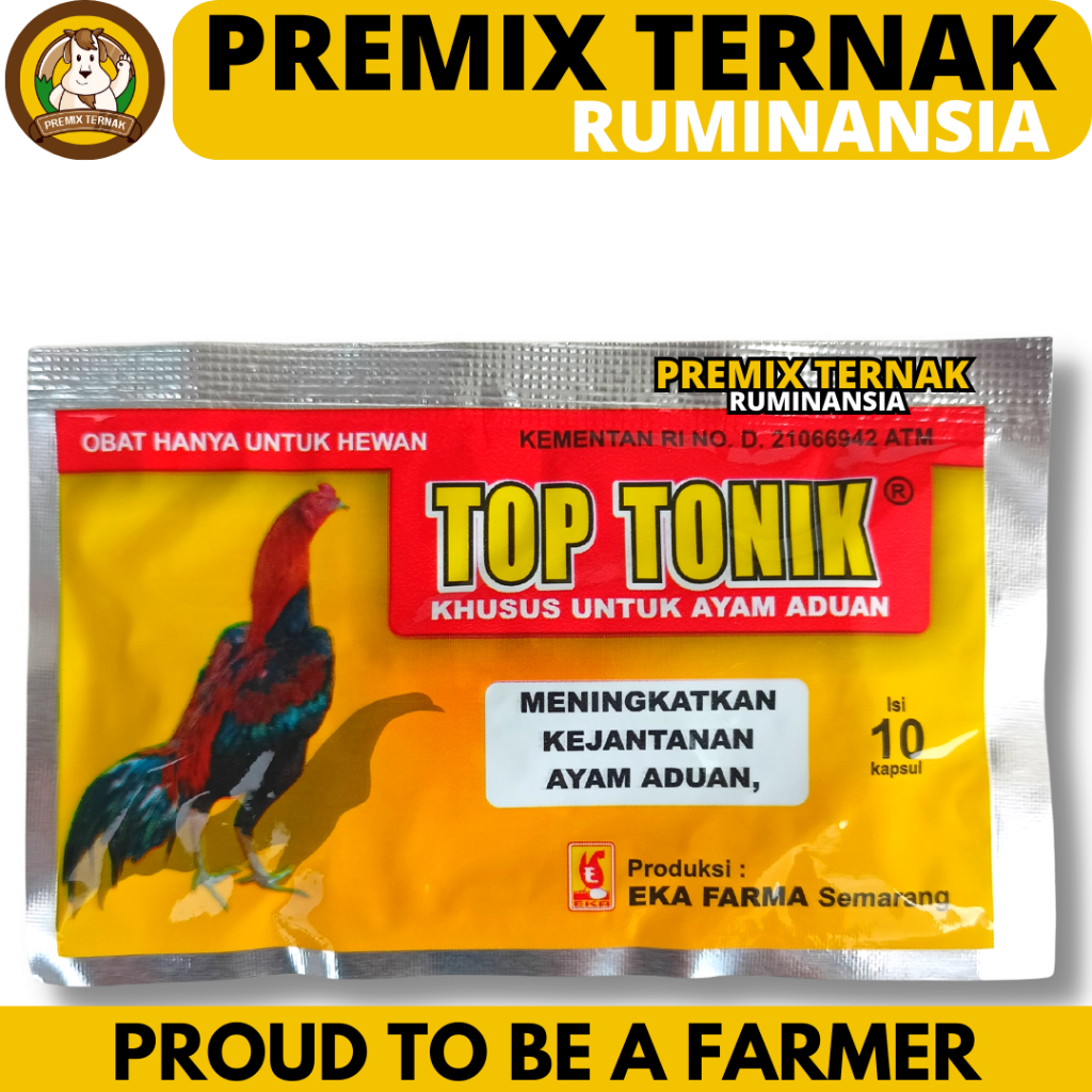 TOP TONIK 10 KAPSUL EKA FARMA - Top Tonic Meningkatkan Kejantanan Ayam Aduan lIke Super Top Vit Top 