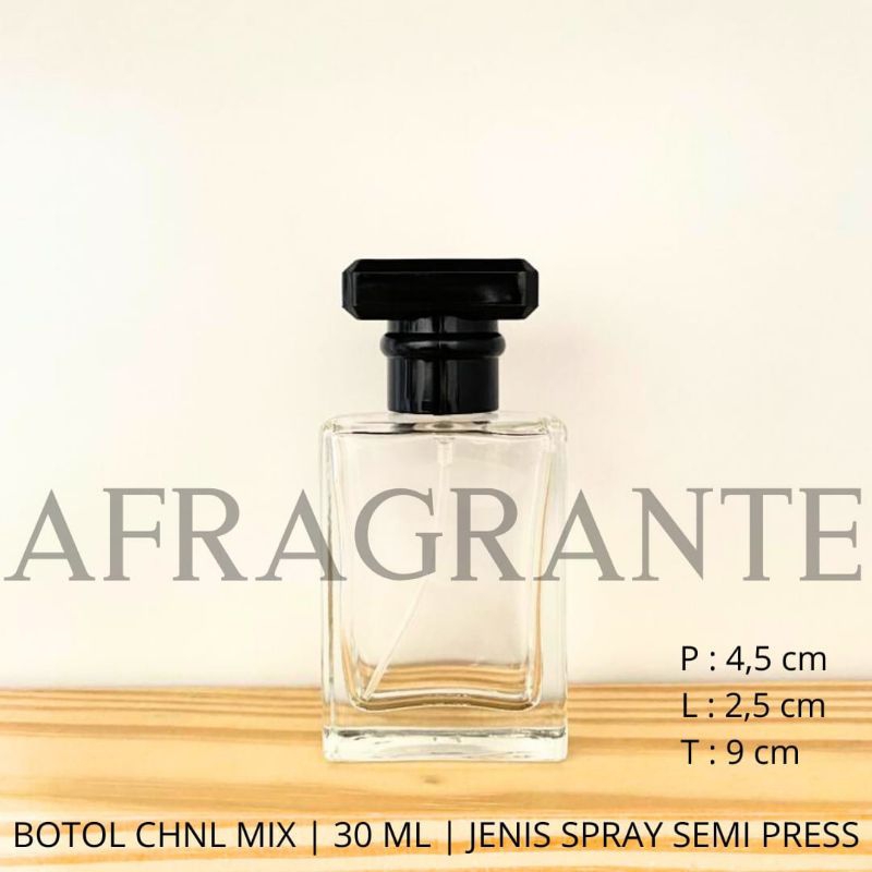 botol parfum chanl mix 30 ml semi press-botol parfum acrylic 30 ml- botol parfum mewah isi ulang