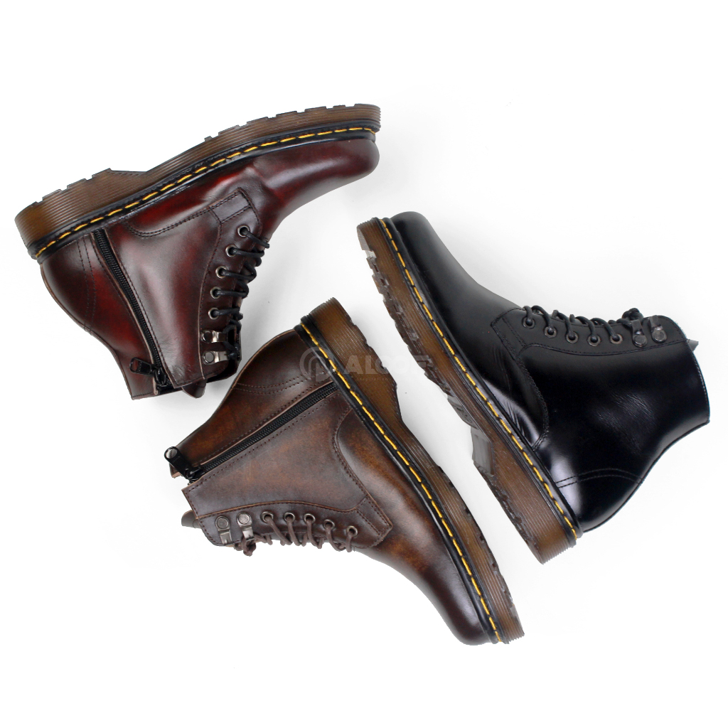 39 - 45 ALOOF ATOS - Sepatu Boots Pria Kulit Asli Original