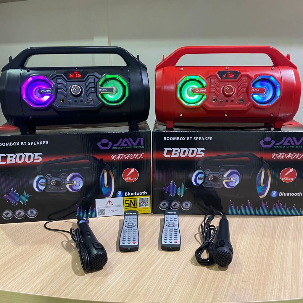 JAVI BOOMBOX BT SPEAKER CB005 SPEAKER BLUETOOTH KARAOKE EXTRA BASSS+MICROFONE DAN REMOTE CONTROL