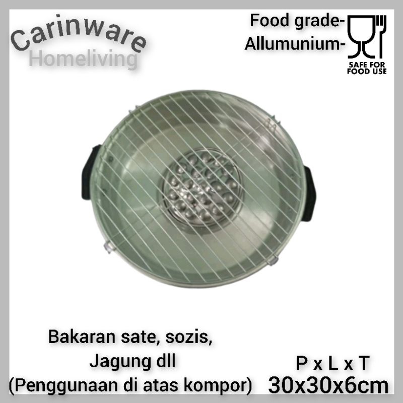 Carinware Alat Bakar Sate Putar Bakaran Sosis Panggangan Bulat/yakiniku steak Daging Ayam Panggang I