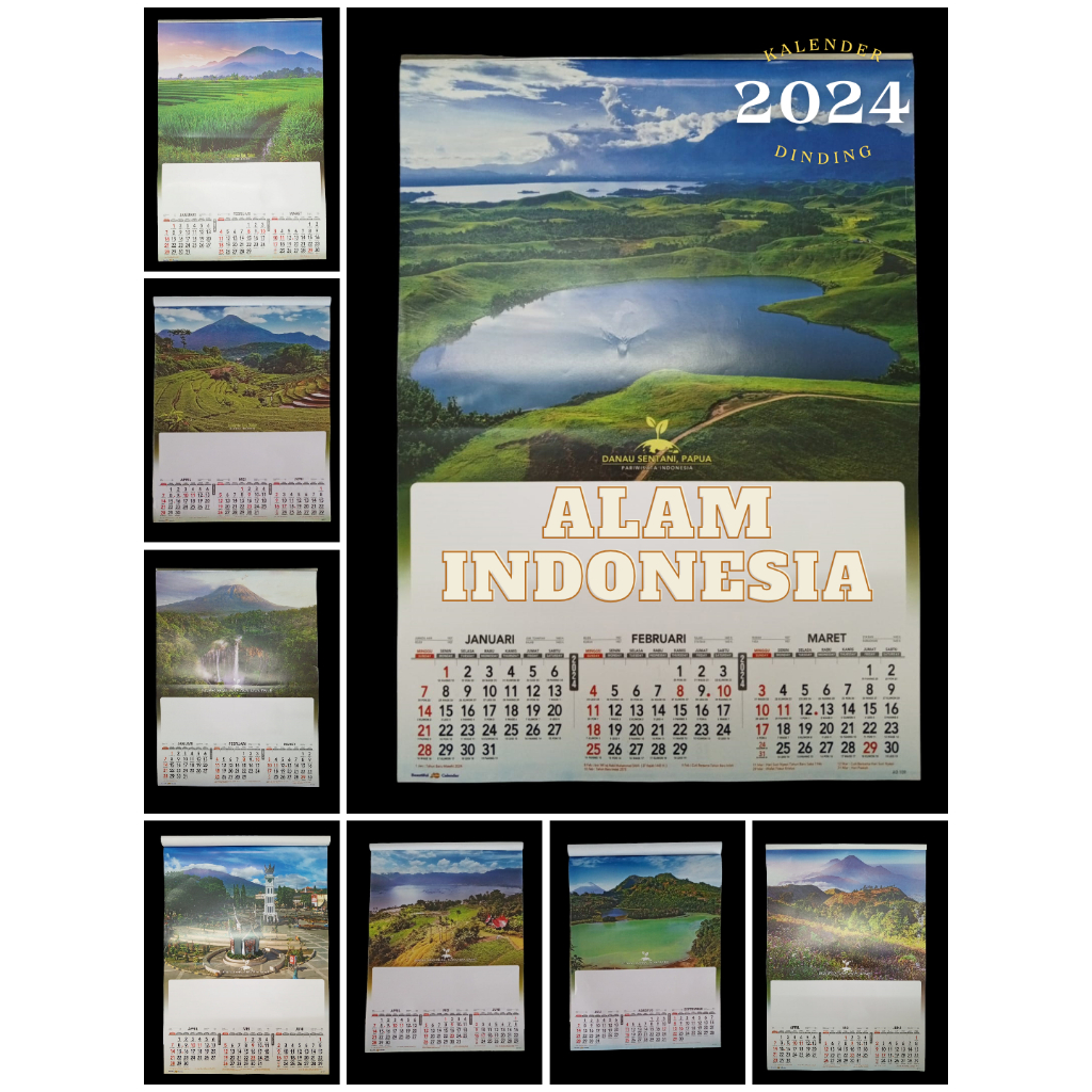 

Kalender dinding triwulan 2024 motif pemandangan alam indonesia