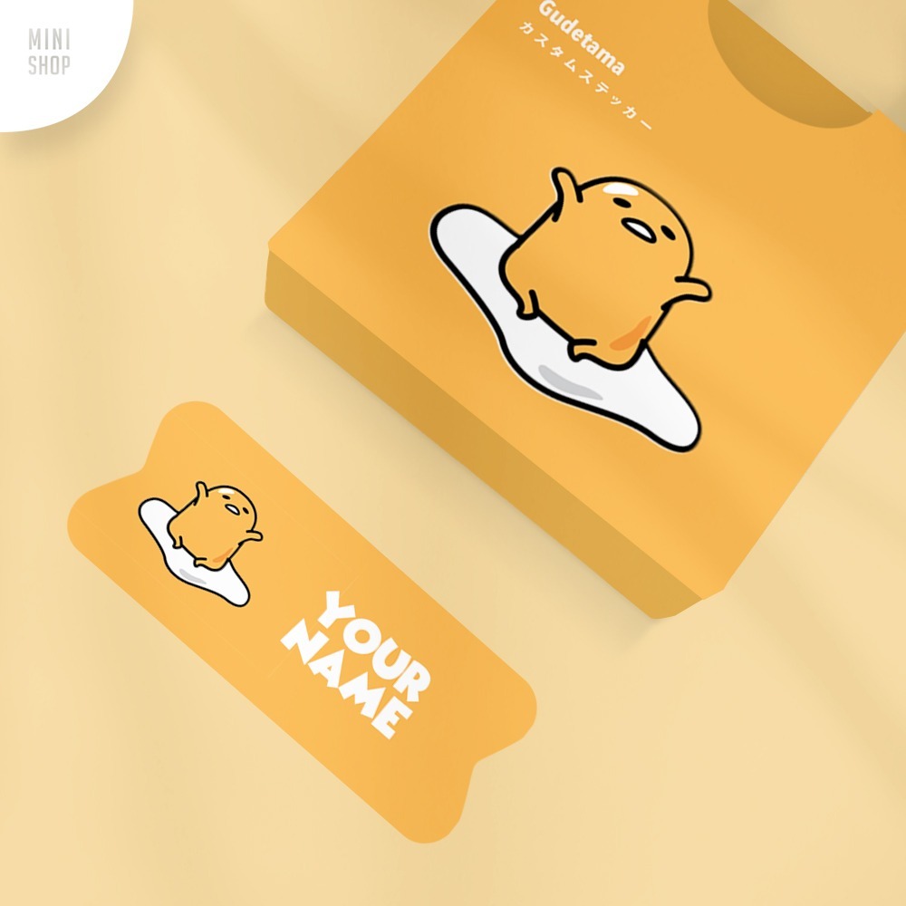 

Stiker Nama Custom Waterproof Sanrio Gudetama