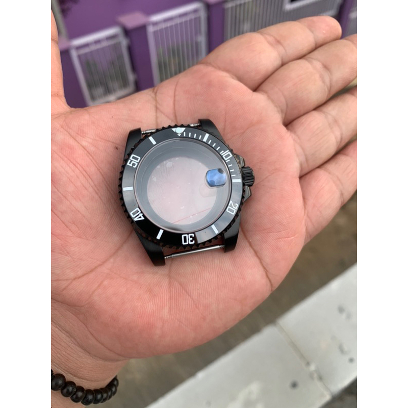 Case jam tangan stenlistell 316L padat hitam 40MM