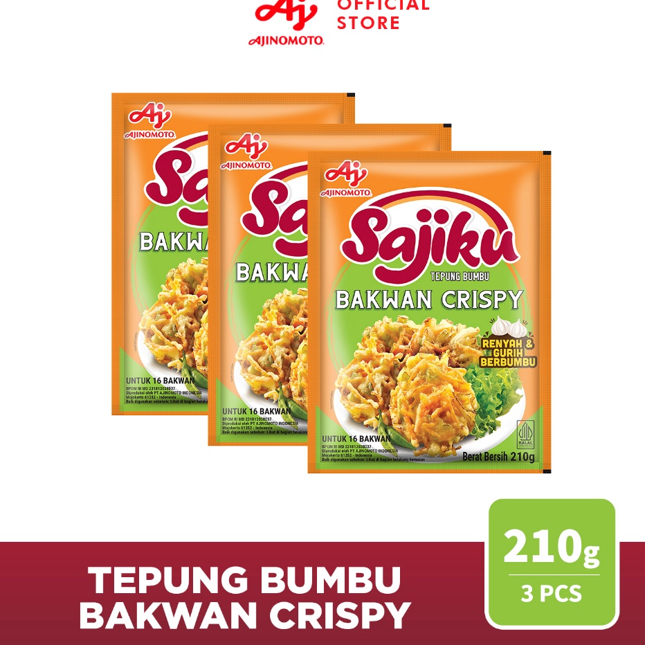 

Diskon Promo SAJIKU® Tepung bumbu Bakwan Crispy Sachet 210g (3 pcs)