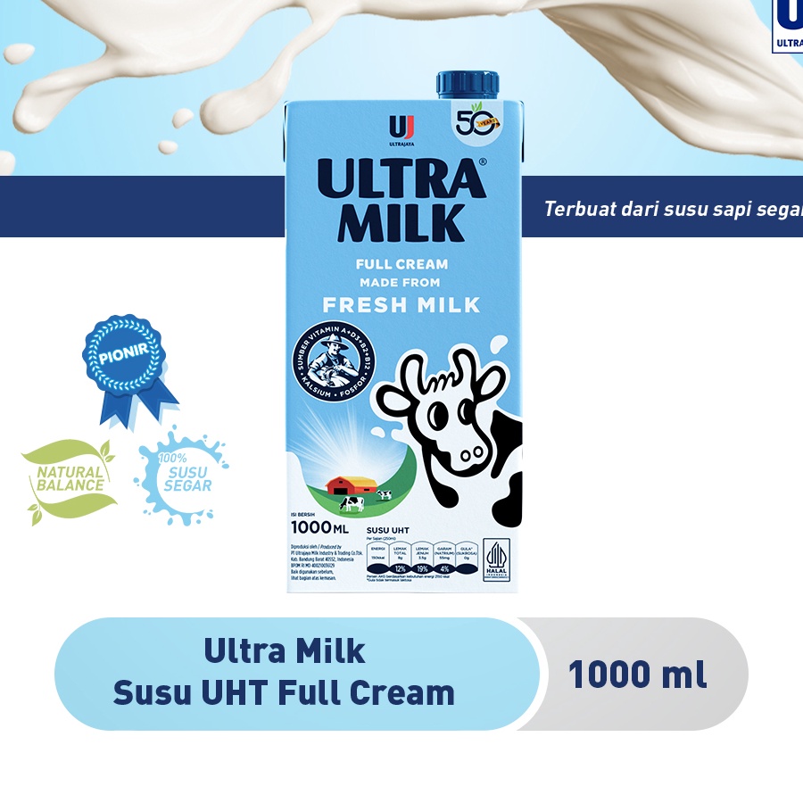 

TIPE YDR841 Ultra Milk Susu UHT Full Cream 1L