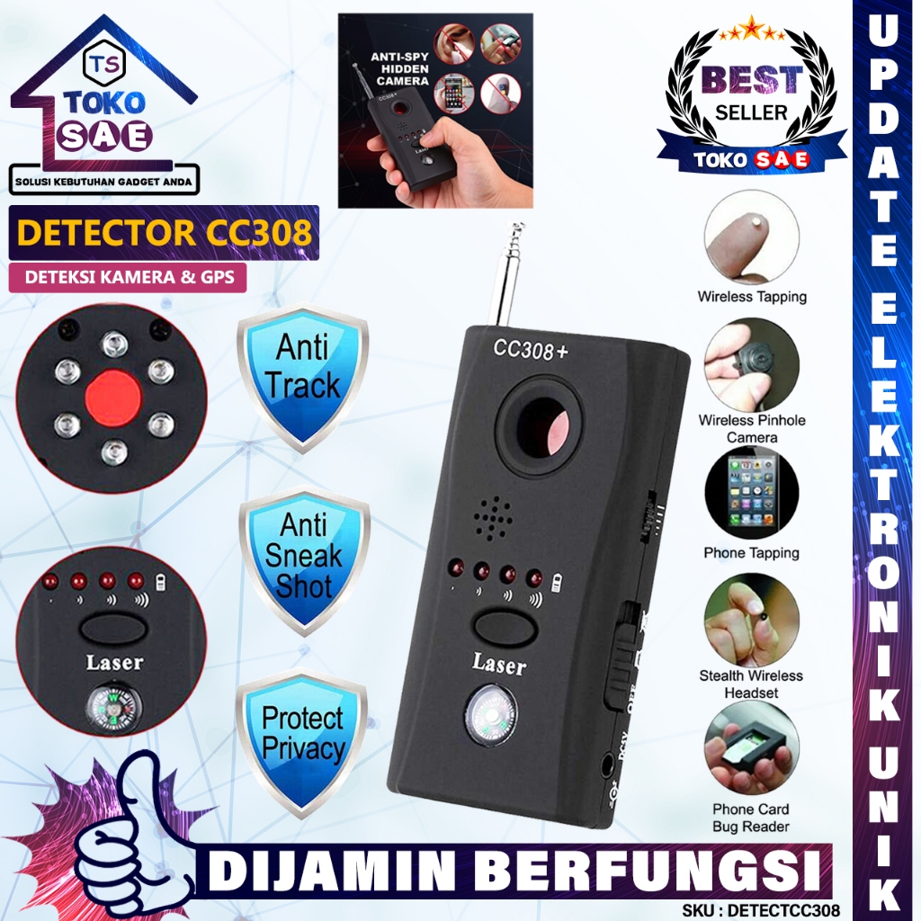 CC308 Detektor Spy Camera Hidden Camera Detector RF Audio Bug Finder GPS Tracker Mini Tersembunyi An