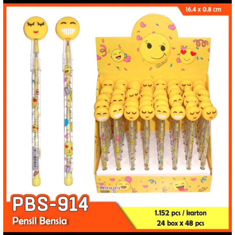 

pensil susun kepala karet bentuk emoji satuan