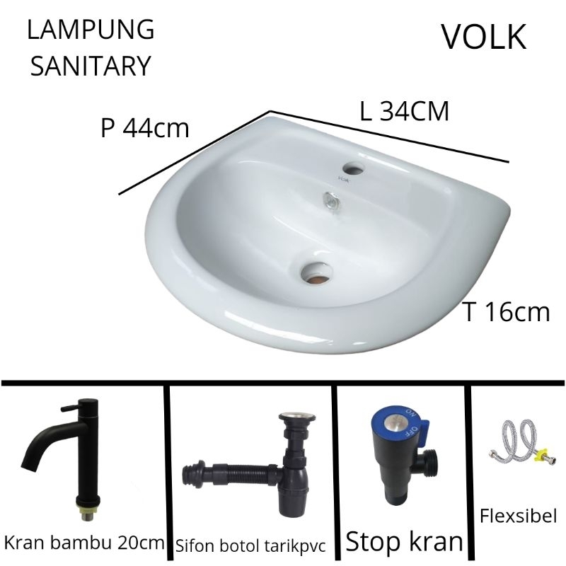 wastafel set volk /wastafel cuci tangan volk lengkap