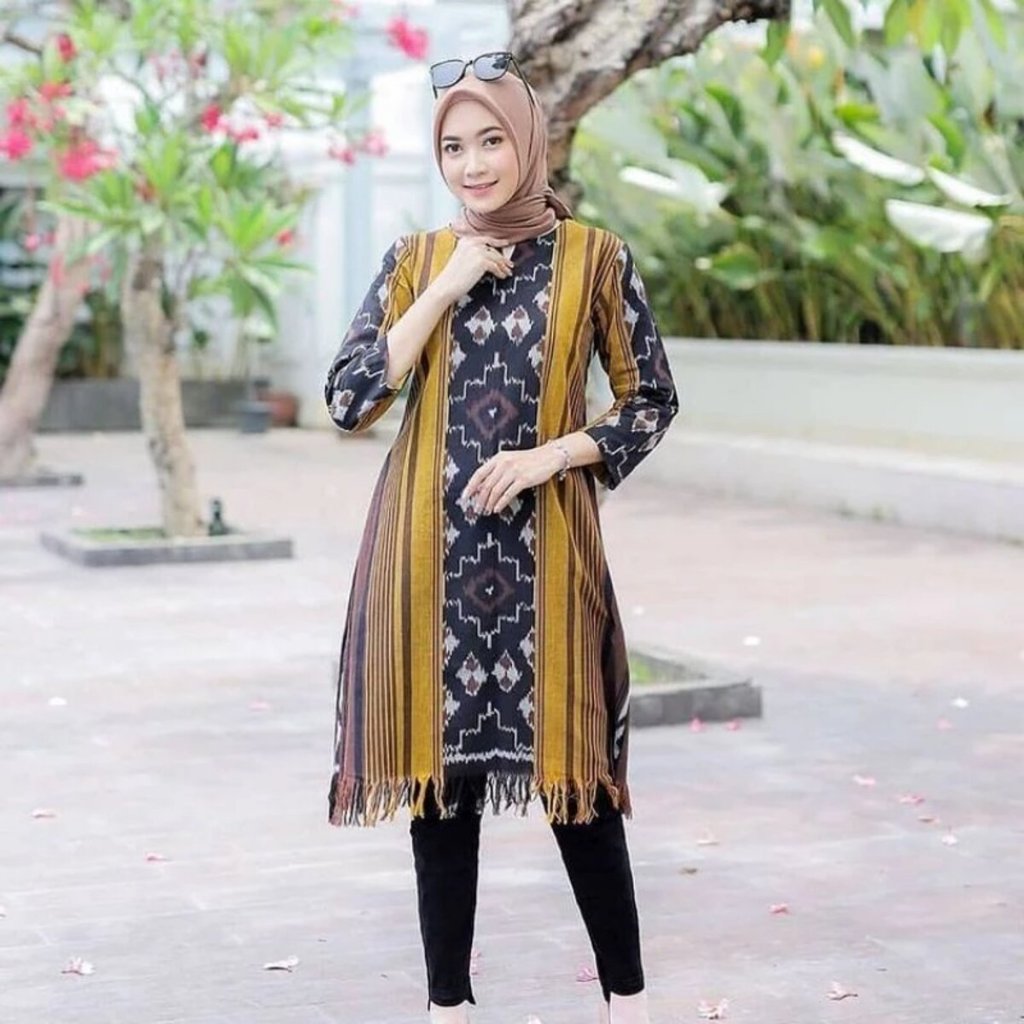 Shanaya Batik Tunik Tenun Full Sarimbit - Baju Kantor - Baju Kondangan