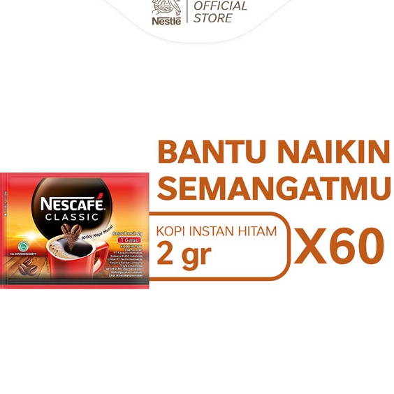 

KODE EKN889 NESCAFE Classic Kopi Instan Hitam 60 x 2g