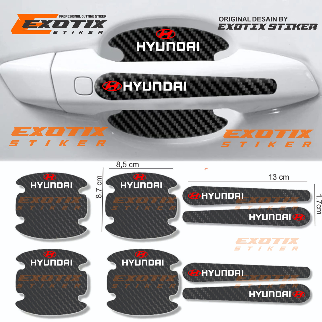 8pcs stiker pelindung handle pintu mobil hyundai universal cutting stiker pelindung gagang pintu mob