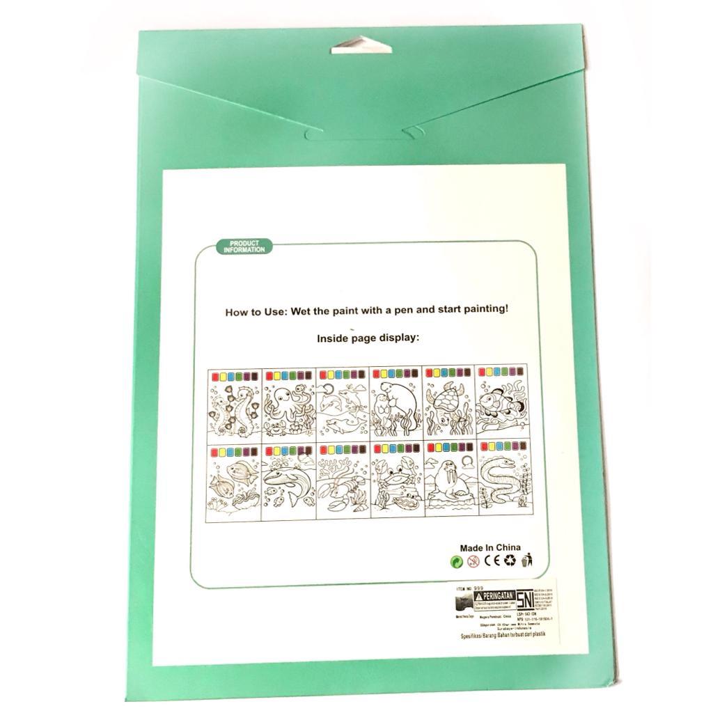 

Paint With Water Mainan Aktivitas Mewarnai dengan Cat Air isi 12 gambar SF6