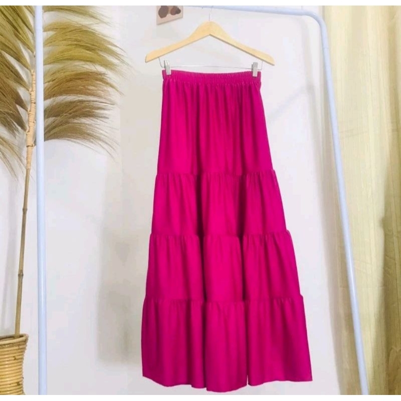MAXI SKIRT Rok panjang Kerutan Susun 4 rok muslim/mayung/payung/jumbo bawahan ibu hamil