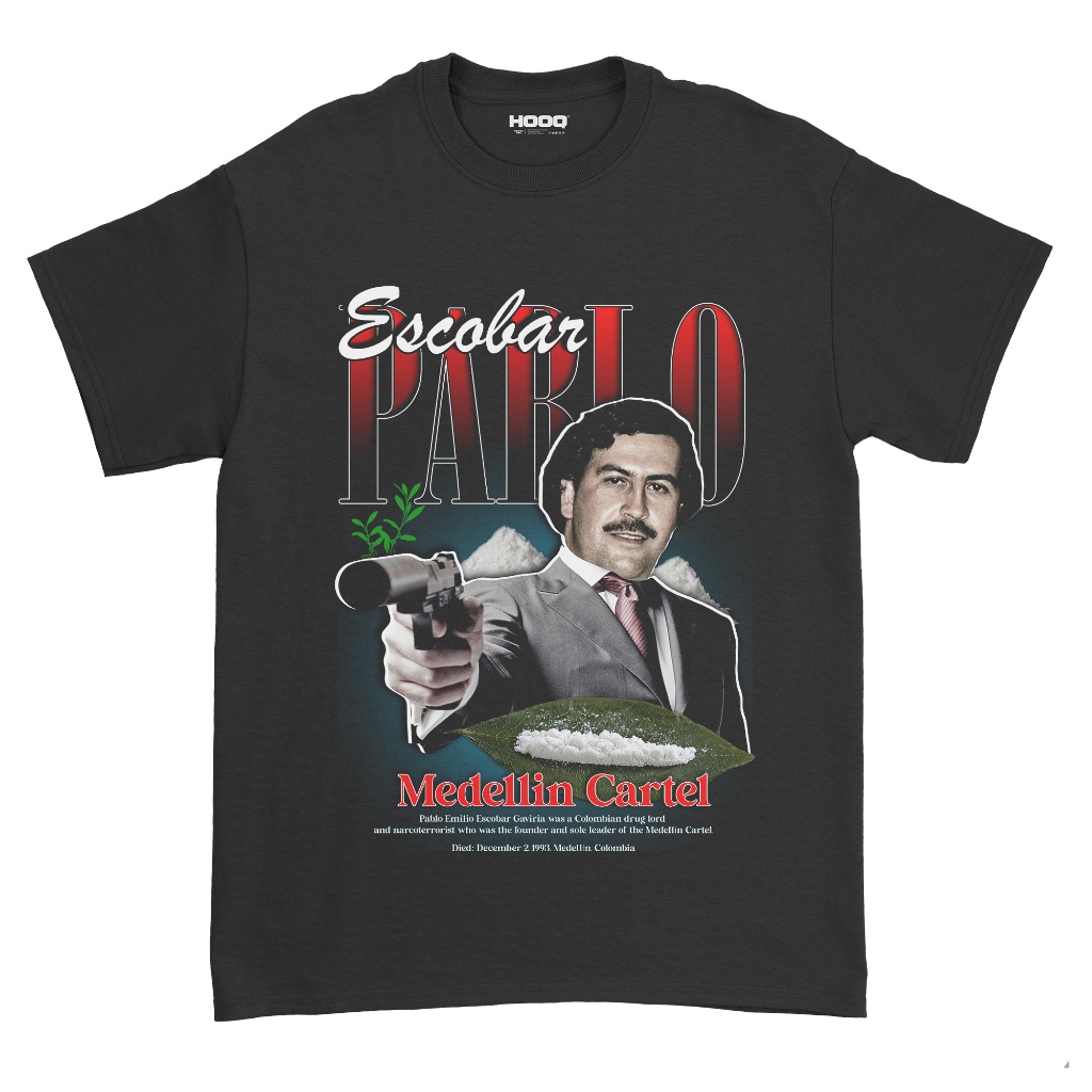 KAOS PABLO ESCOBAR - PLATA O PLOMO NARCOS / UNISEX / GILDAN / BAJU MOVIE / MEDELLIN CARTEL