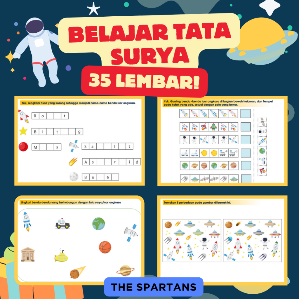 35 Lembar Worksheet Belajar Mengenal Tata Surya Printable Worksheet SD