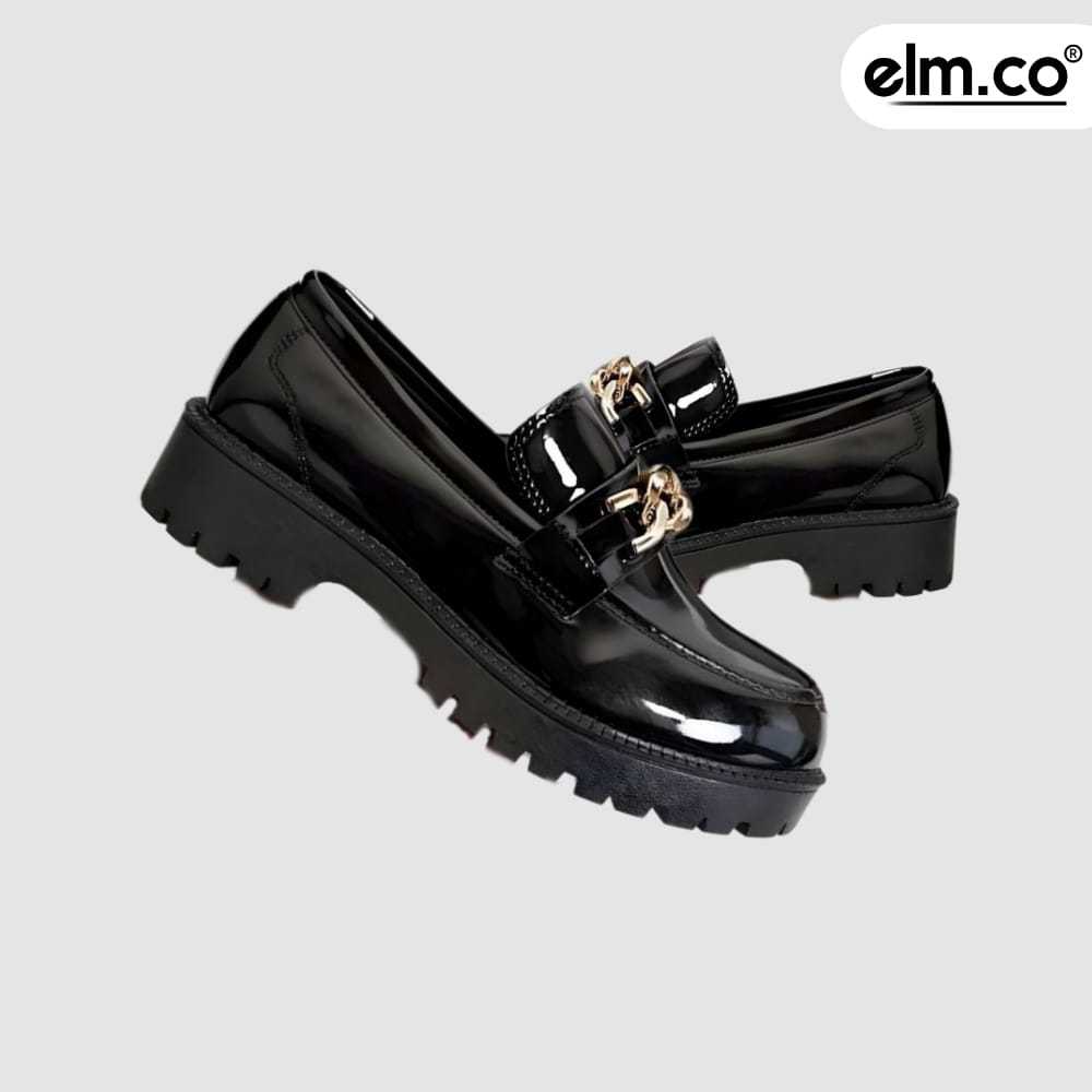 elm.co Sepatu docmart wanita loafers cewek paskibra fashion dokmar perempuan kode elm02