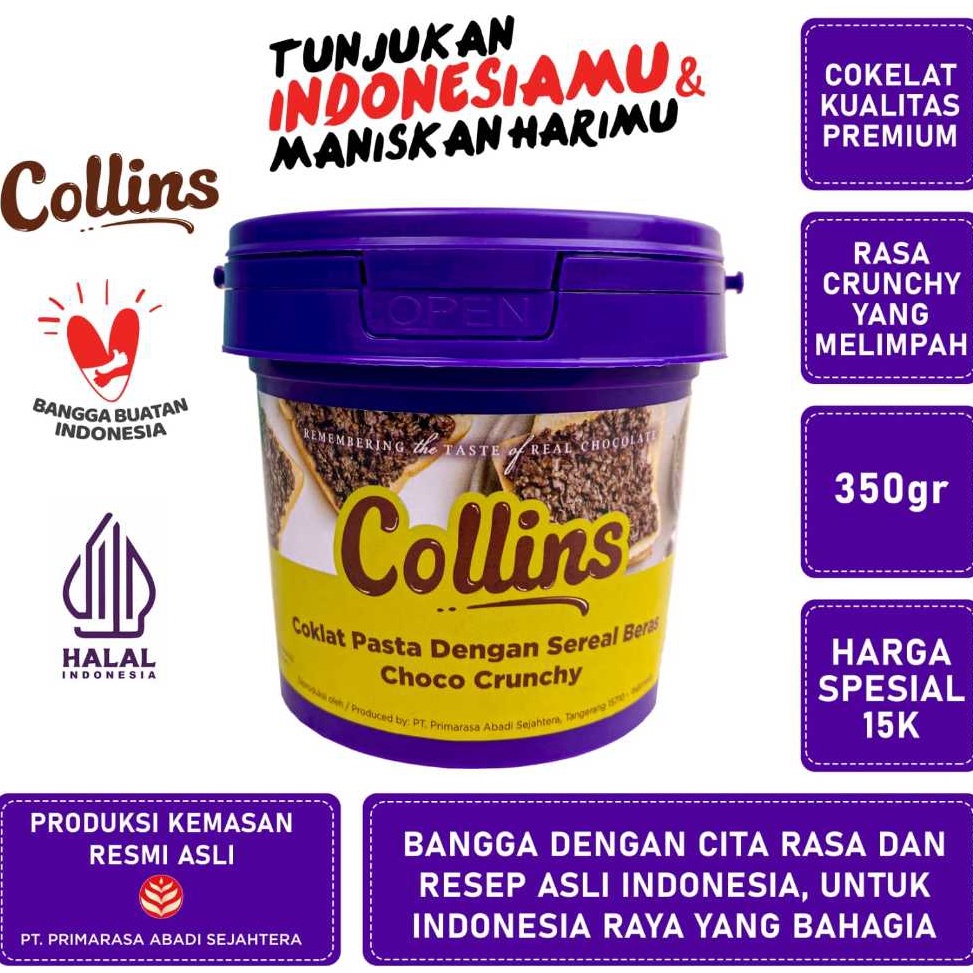 

❁ Collins Pasta ( 350gr ) Dengan Malt Krispi Choco Crunchy PROMO HALAL 8czda