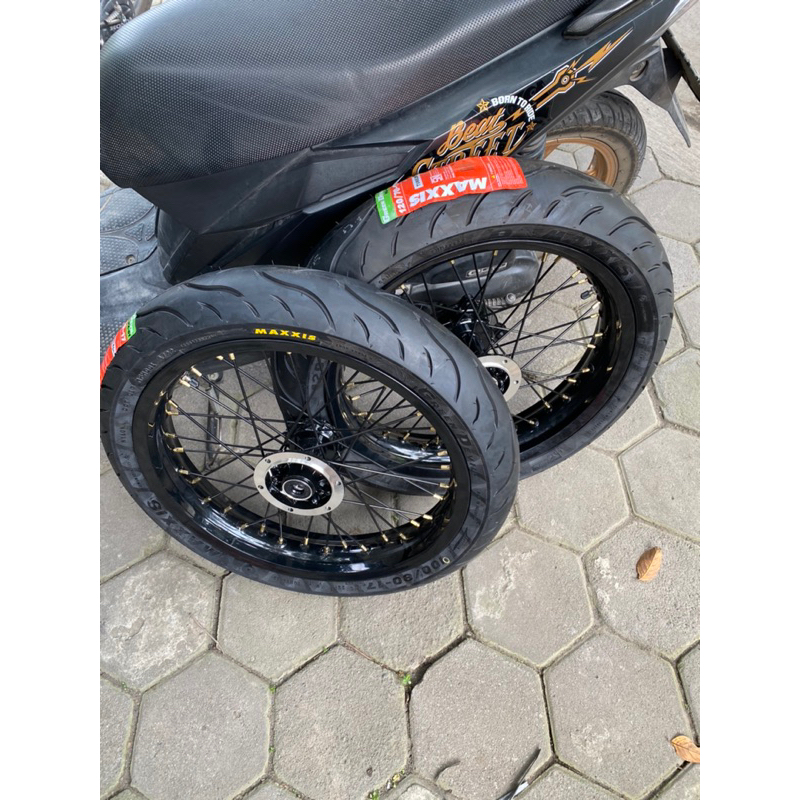 BAN SET VELG SET SUPERMOTO KLX BAN MAXXIS