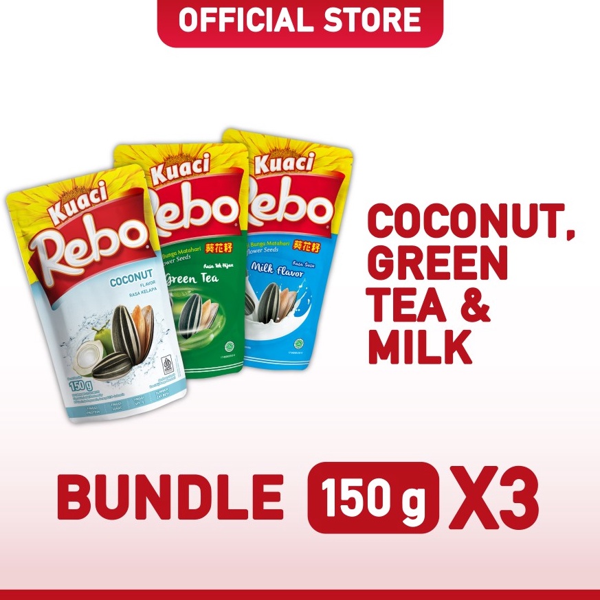 

W0V Rebo Kuaci Bundling 3 PCS 150 Gram - Rasa Coconut, Green Tea & Milk ❀Buruan Beli