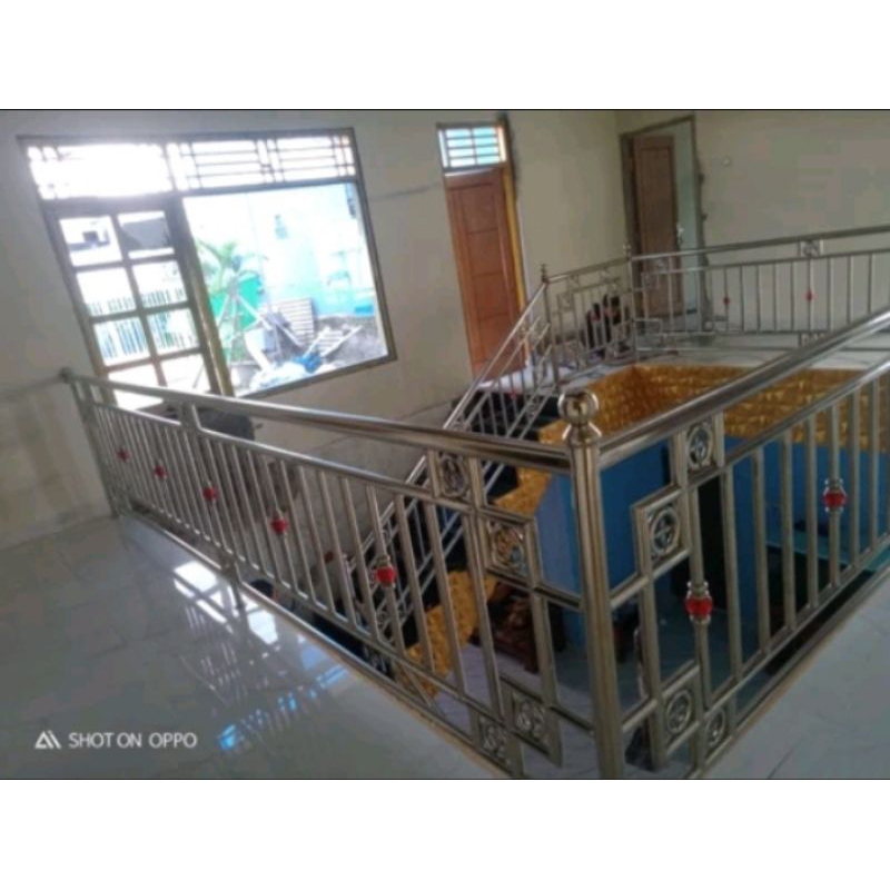 railing balkon stainless 201/304 pagar balkon stailess stell