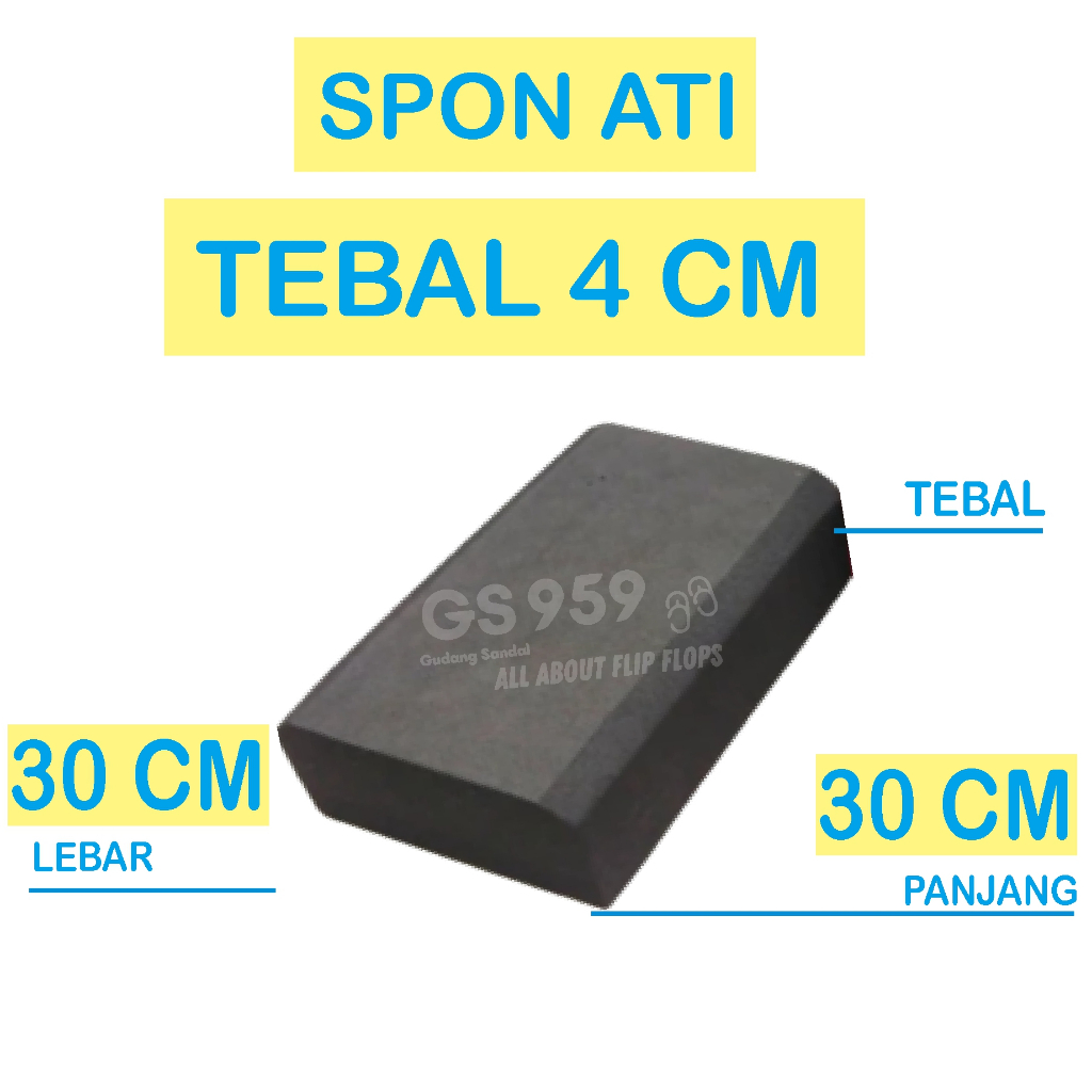 SPON ATI / BUSA ATI / SPON EVA TEBAL 4 CM WARNA HITAM UKURAN 30 CM X 30 CM