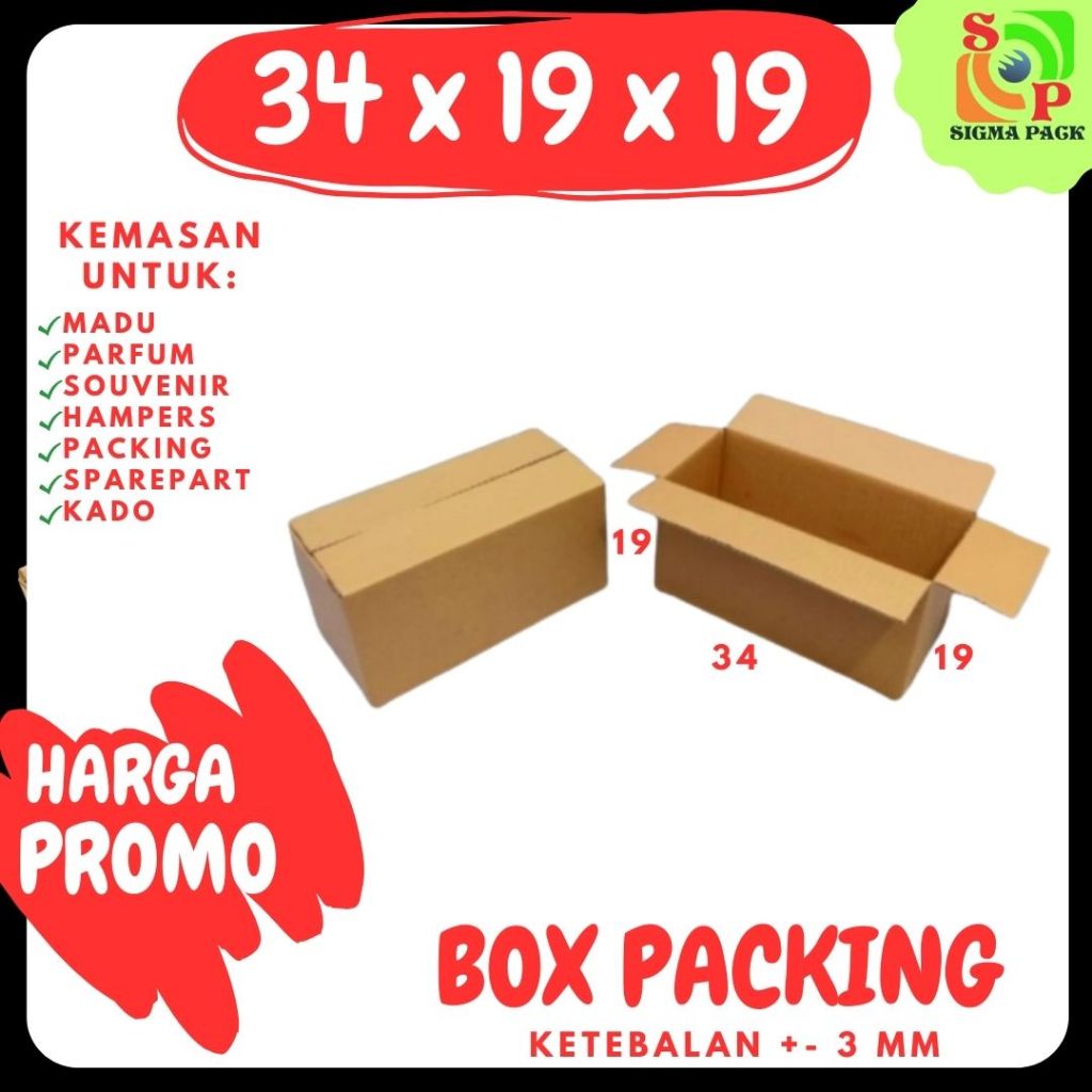 

Kardus 34x19x19 A1 box dus packing kotak kemasan karton pizza souvenir hampers sparepart minyak wangi kosmetik
