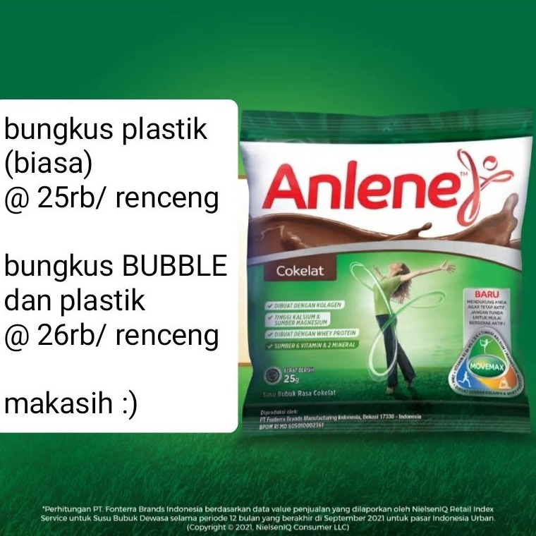 

92 [PROMO] ANLENE SACHET COKELAT 25gr x 10 pcs - exp Nov24 9269
