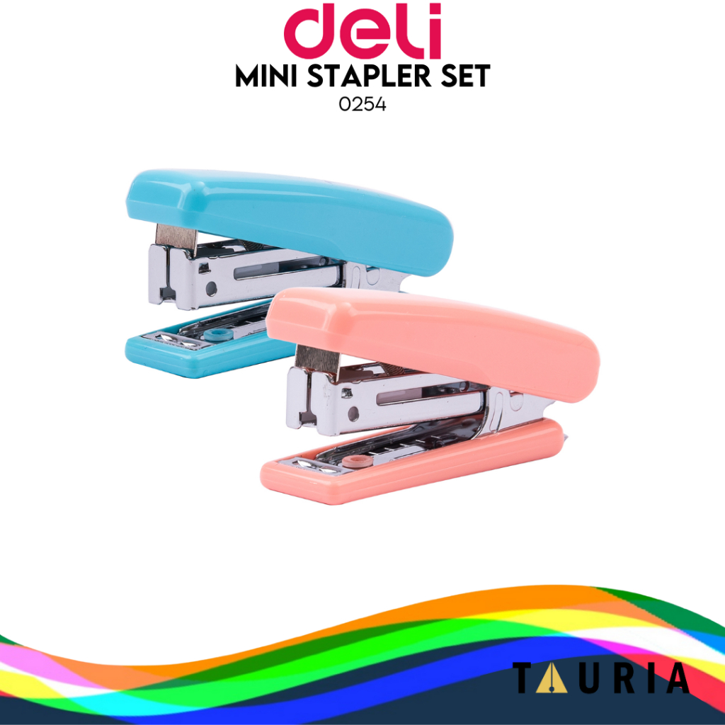 

STAPLER STAPLES MINI SET DELI 0254 LUCU WARNA WARNI KECIL STAPLER