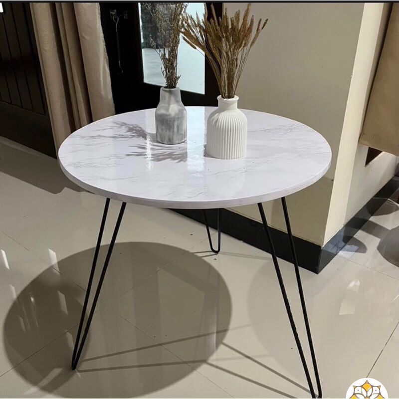 Meja bulat minimalis Meja hias aesthetic