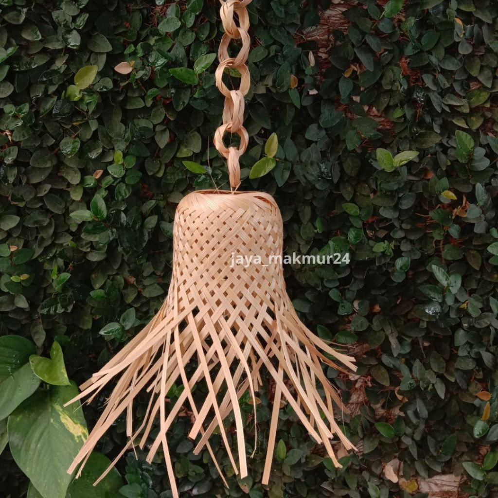 Kap Lampu Gantung Estetik / Kap Lampu Krongso Sriwil Anyaman Bambu