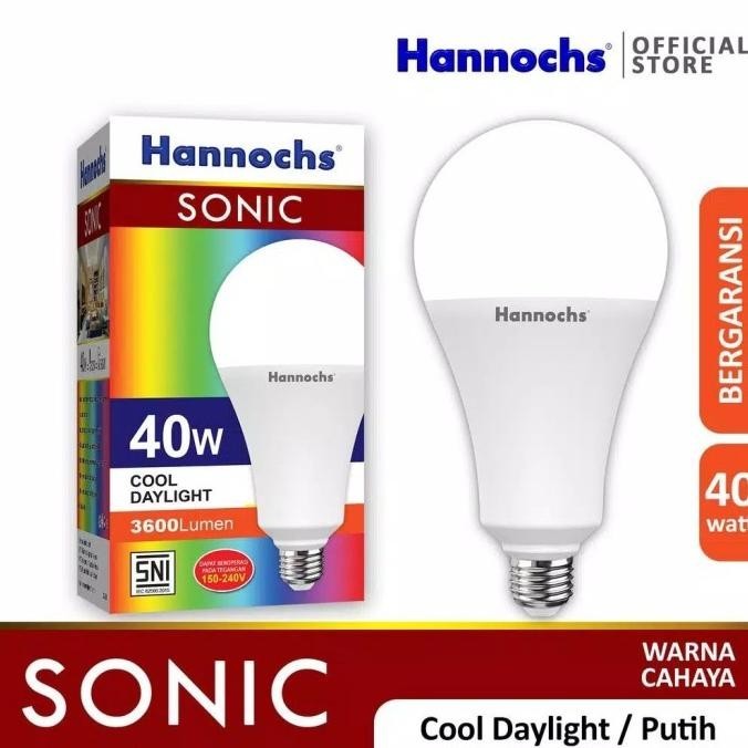 Hannochs Sonic Lampu Bohlam LED 40 Watt Cahaya Putih/Kuning CDL