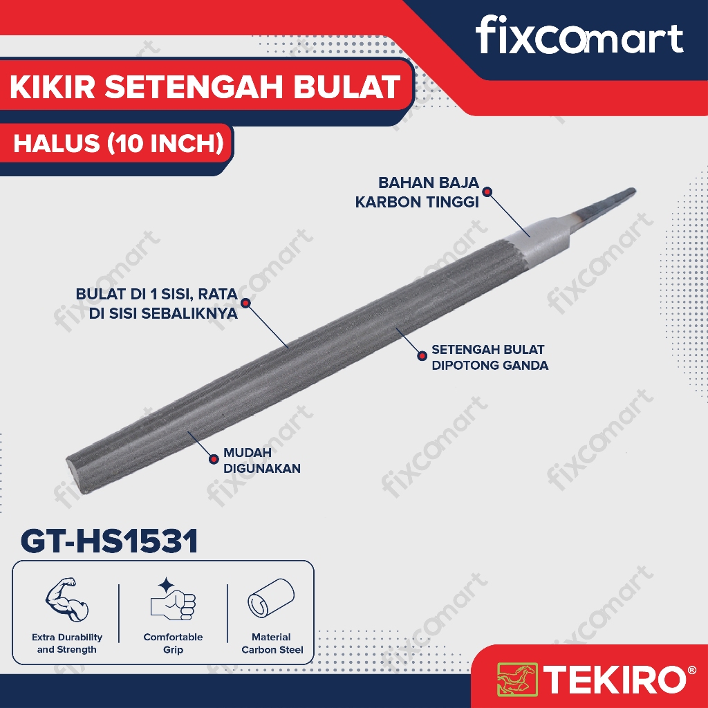 Kikir Setengah Bulat Halus 10 Inch / Kikir Halus Tekiro 10"
