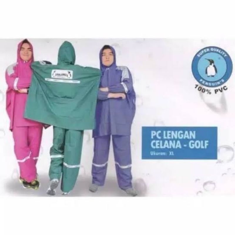 jas hujan poncho lengan celana penguin's original