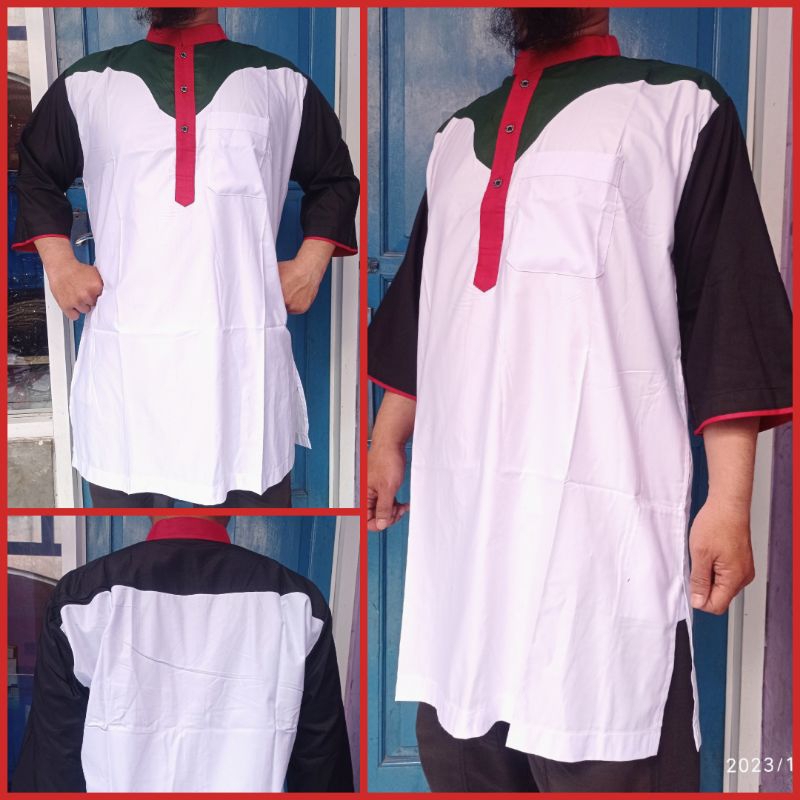 Koko Kurta Palestina Lengan 3/4 || Koko Kurta Pakistan Lengan Panjang || Koko Kurta Kombinasi Warna