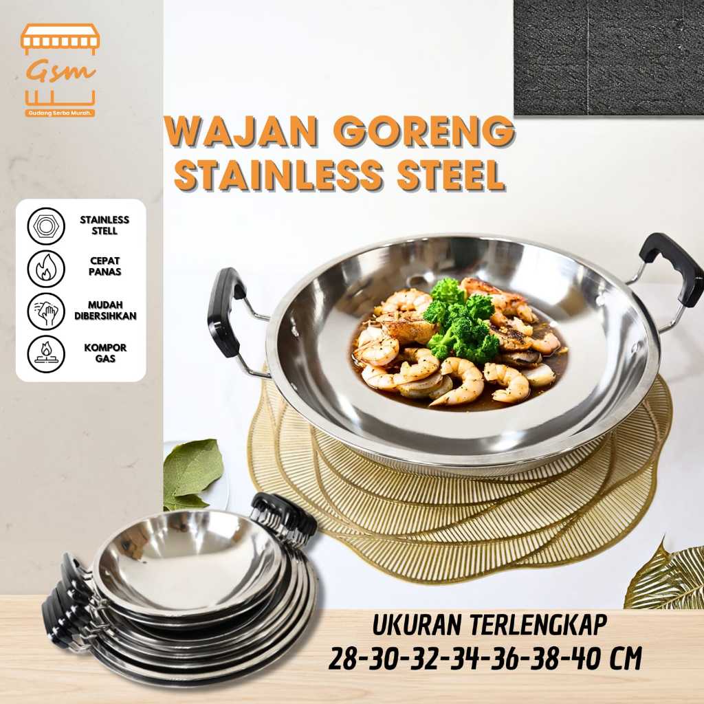 GSM Wajan Stainless Tebal 7 Ukuran Wajan / Stainless Steel 555